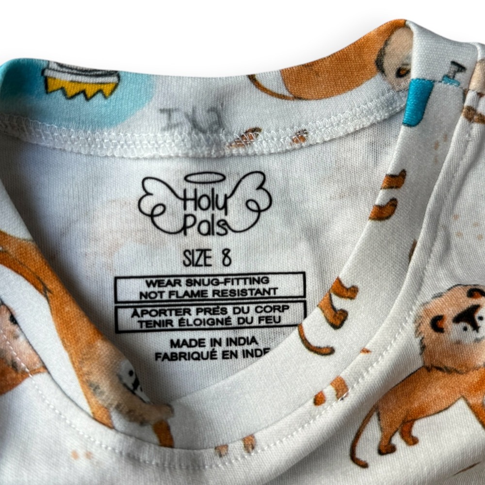 Holy Pals Kids Daniel and the Lions Den Pajama Set Size 8 Blue Cotton 2pc NEW - Picture 3 of 7